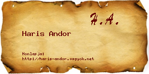 Haris Andor névjegykártya